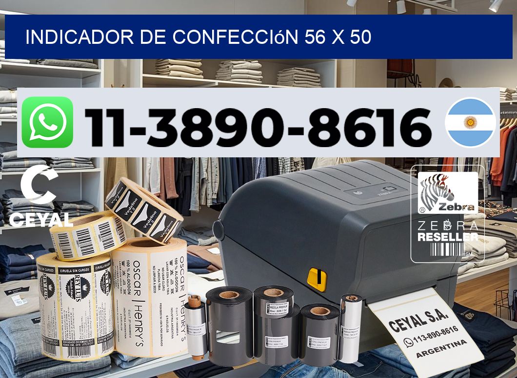 Indicador de confección 56 x 50
