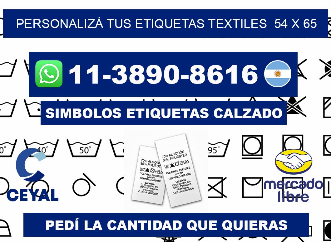 PERSONALIZÁ TUS ETIQUETAS TEXTILES  54 x 65