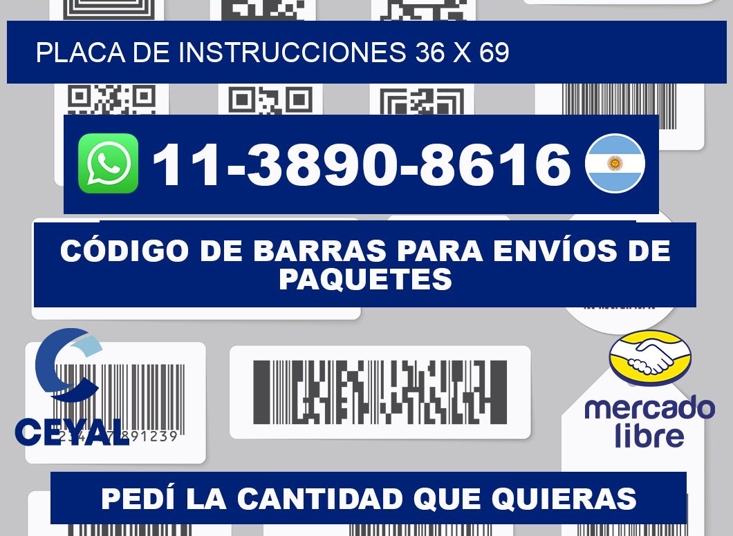 Placa de instrucciones 36 x 69