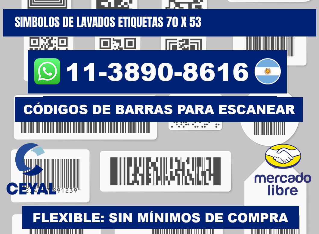 SIMBOLOS DE LAVADOS ETIQUETAS 70 x 53