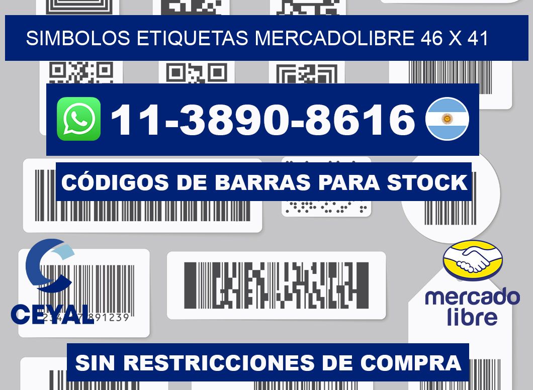 SIMBOLOS ETIQUETAS MERCADOLIBRE 46 x 41