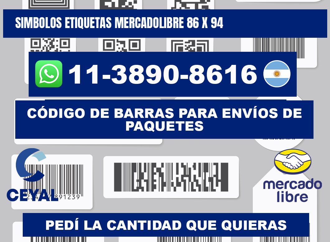 SIMBOLOS ETIQUETAS MERCADOLIBRE 86 x 94