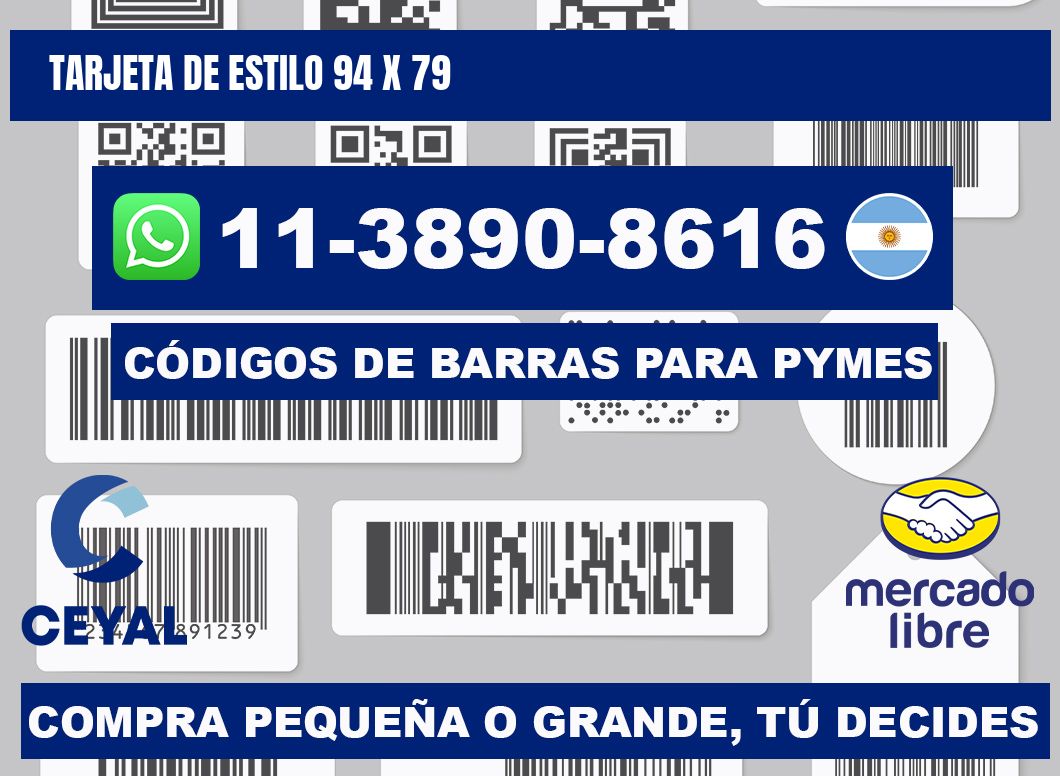 Tarjeta de estilo 94 x 79