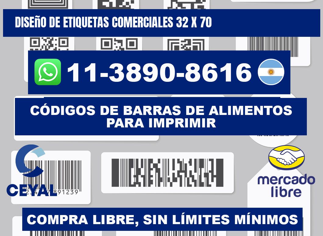 diseño de etiquetas comerciales 32 x 70