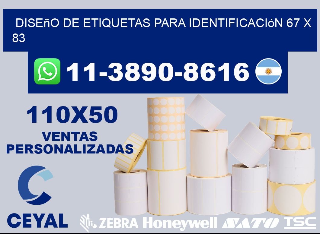 diseño de etiquetas para identificación 67 x 83