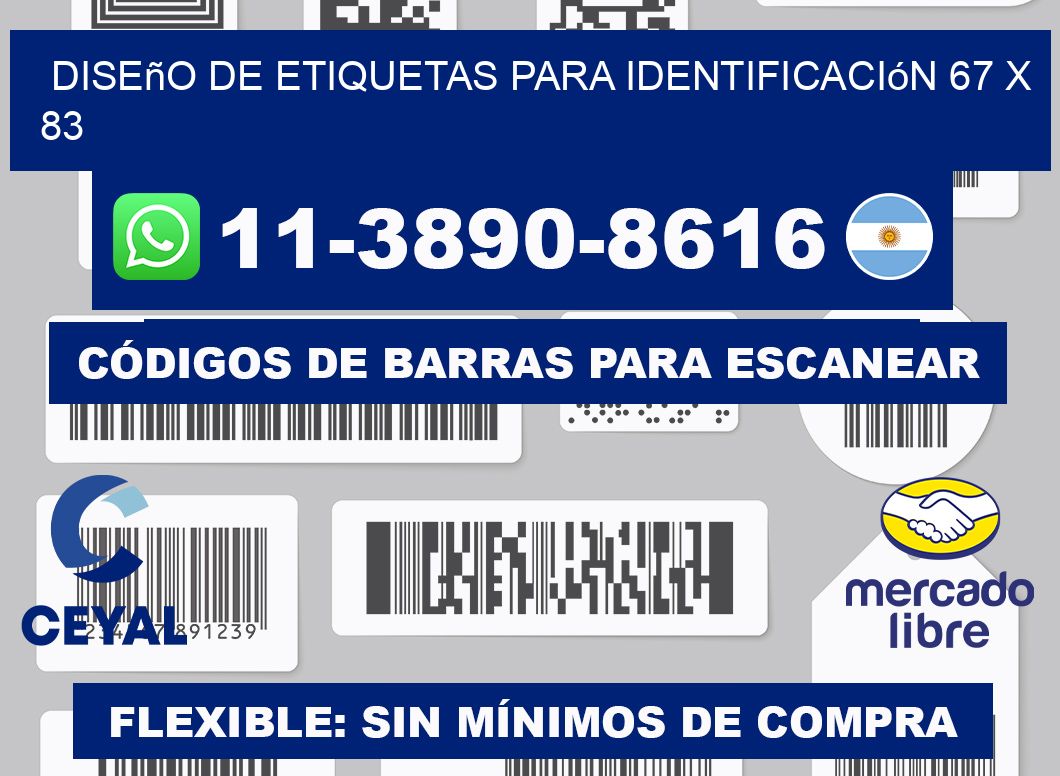 diseño de etiquetas para identificación 67 x 83