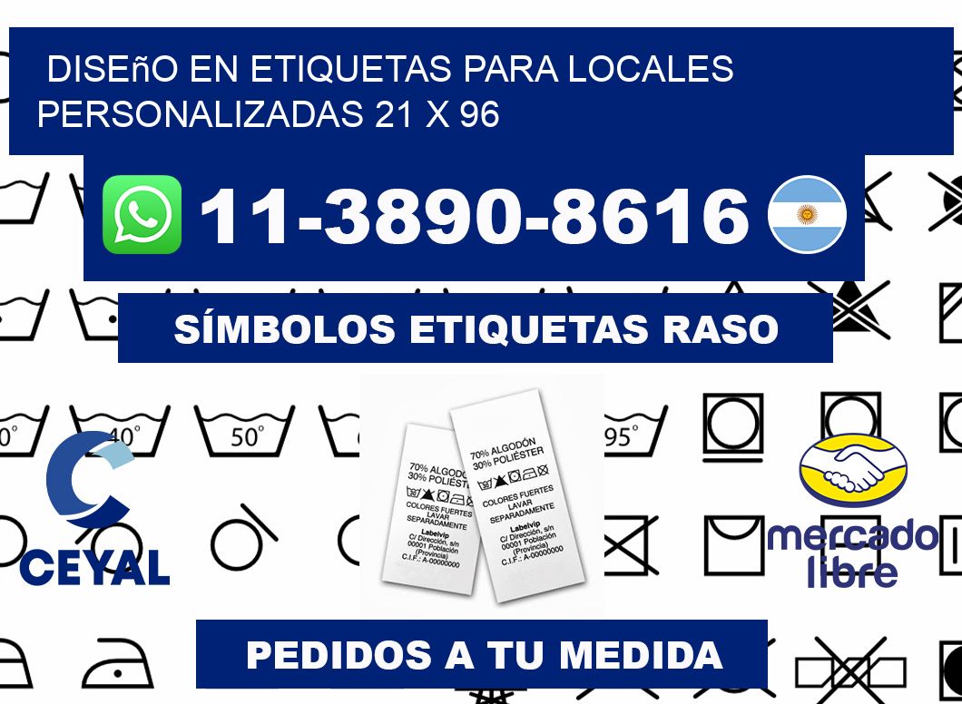diseño en etiquetas para locales personalizadas 21 x 96