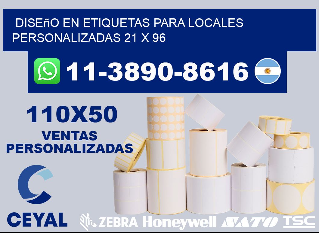 diseño en etiquetas para locales personalizadas 21 x 96
