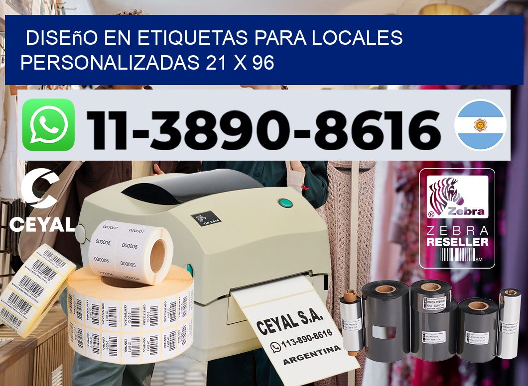 diseño en etiquetas para locales personalizadas 21 x 96