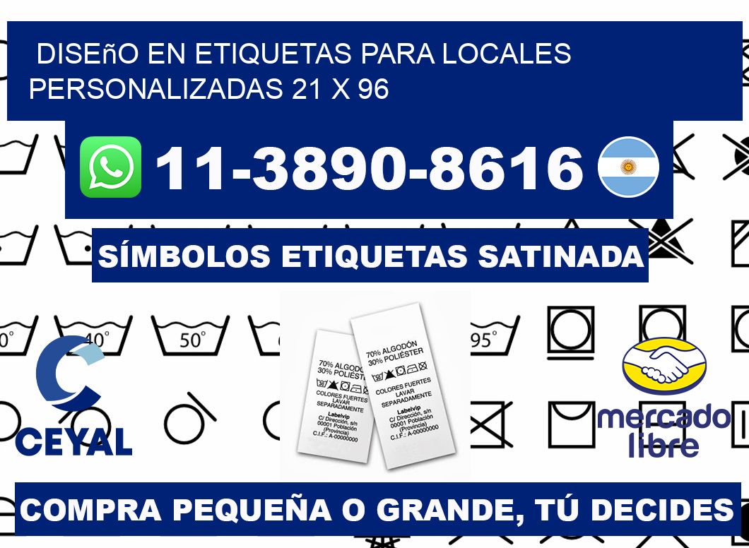 diseño en etiquetas para locales personalizadas 21 x 96
