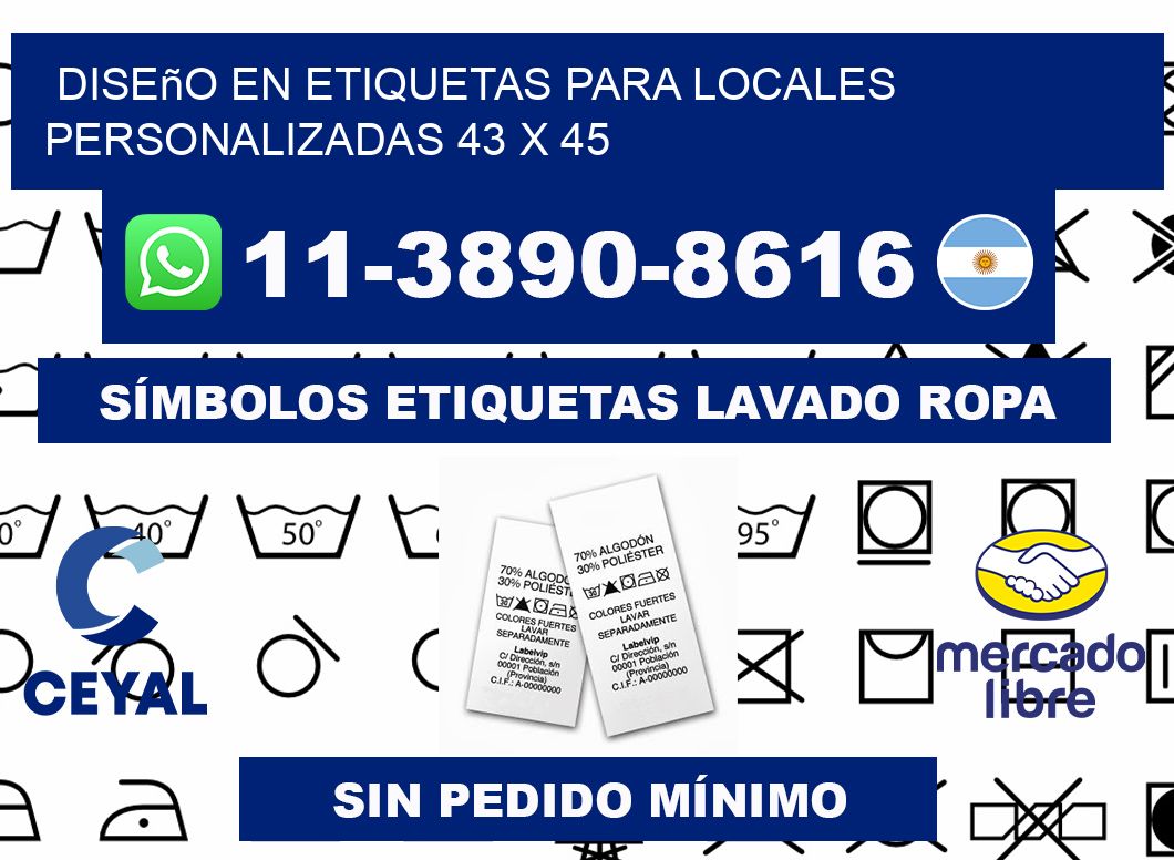 diseño en etiquetas para locales personalizadas 43 x 45