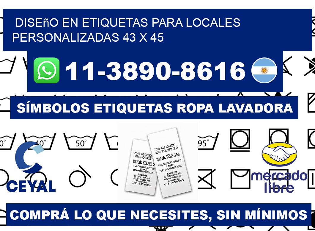 diseño en etiquetas para locales personalizadas 43 x 45