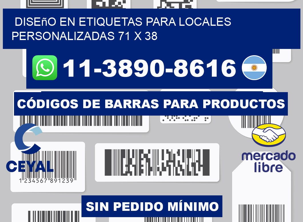 diseño en etiquetas para locales personalizadas 71 x 38