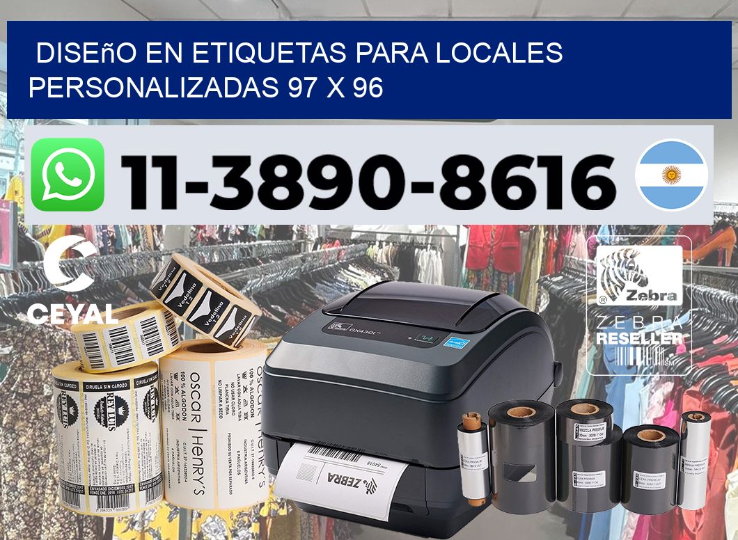 diseño en etiquetas para locales personalizadas 97 x 96