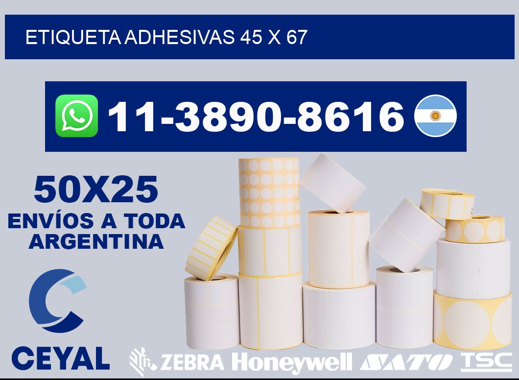 etiqueta adhesivas 45 x 67