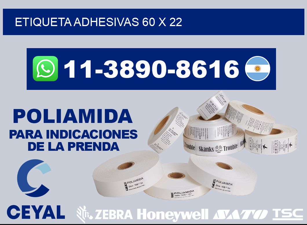 etiqueta adhesivas 60 x 22