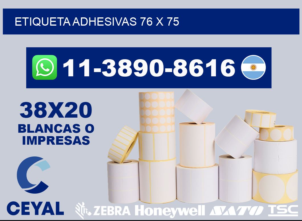 etiqueta adhesivas 76 x 75