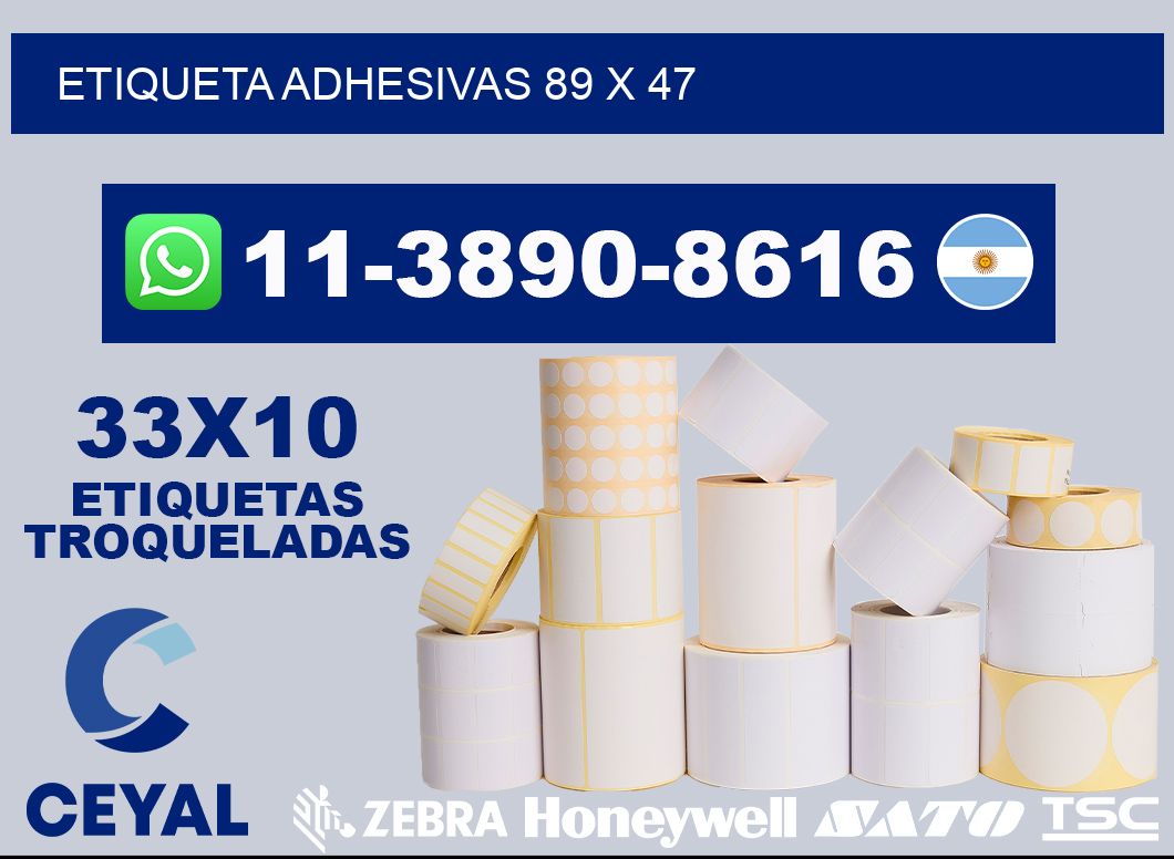 etiqueta adhesivas 89 x 47