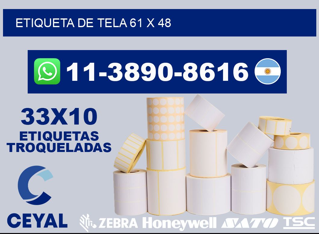 etiqueta de tela 61 x 48