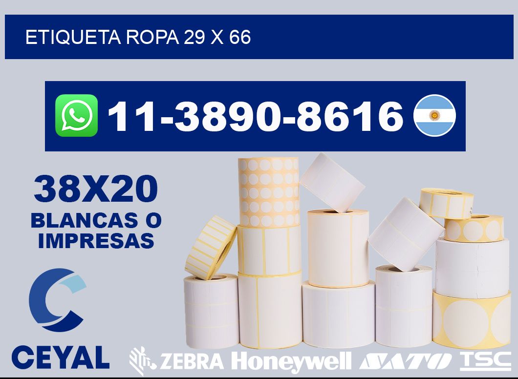 etiqueta ropa 29 x 66