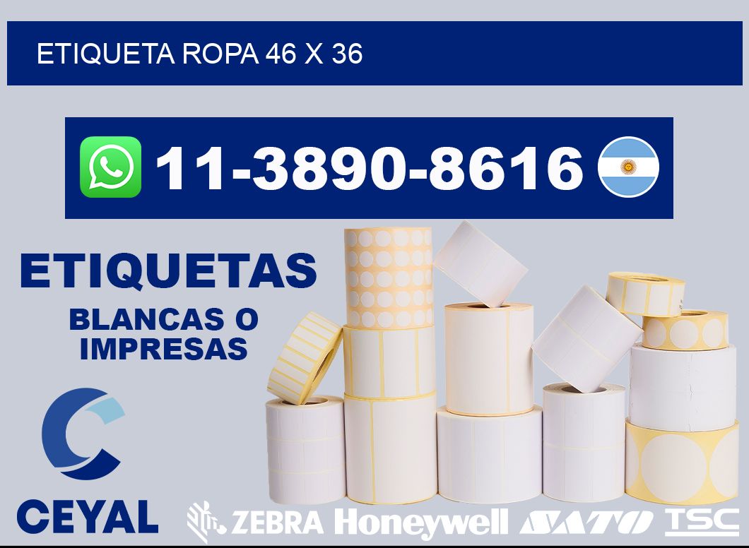 etiqueta ropa 46 x 36