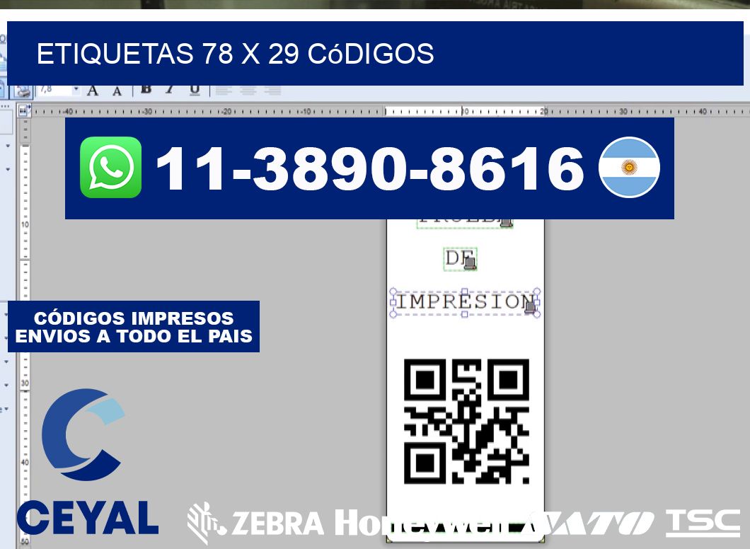etiquetas 78 x 29 códigos