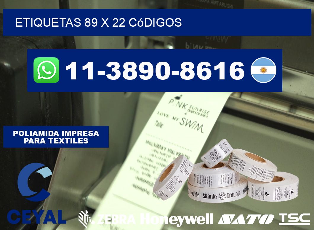 etiquetas 89 x 22 códigos
