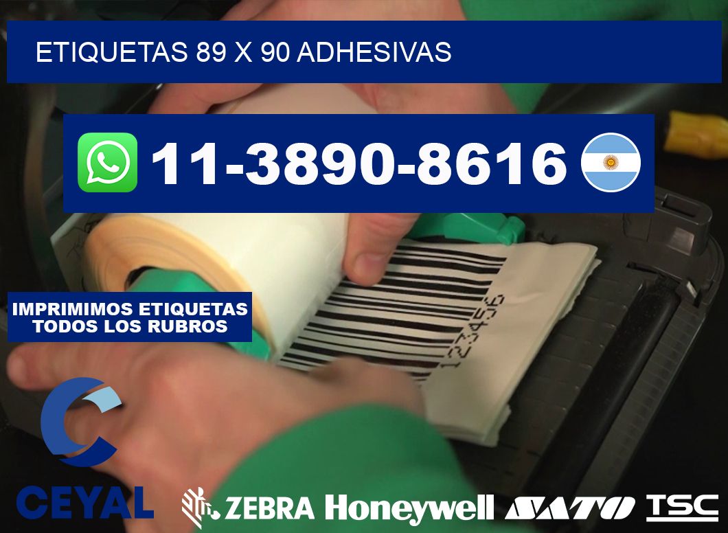 etiquetas 89 x 90 adhesivas