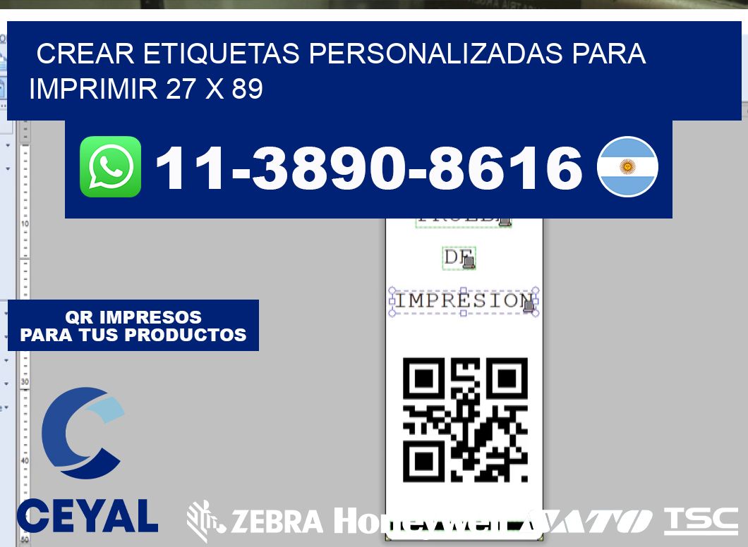 Crear etiquetas personalizadas para imprimir 27 x 89