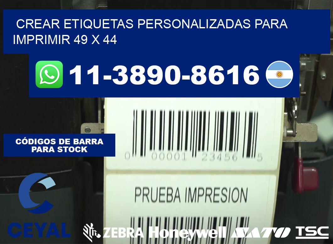Crear etiquetas personalizadas para imprimir 49 x 44