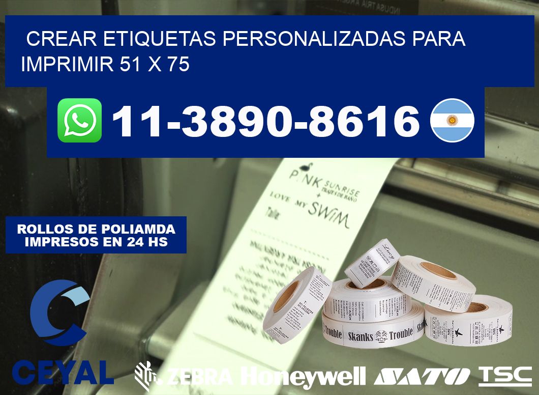Crear etiquetas personalizadas para imprimir 51 x 75