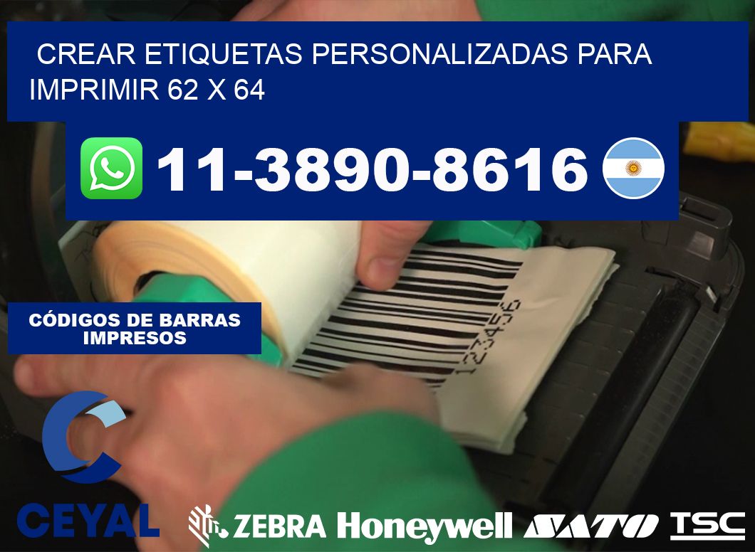 Crear etiquetas personalizadas para imprimir 62 x 64
