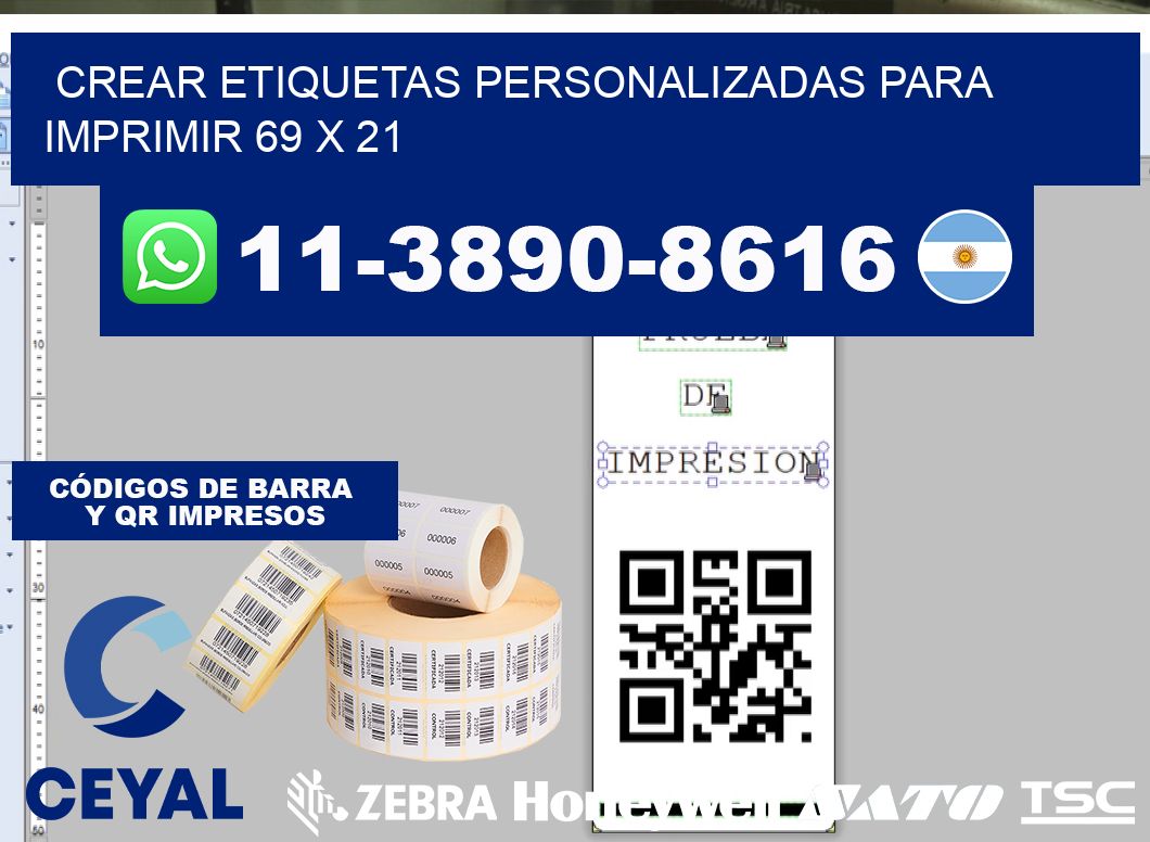 Crear etiquetas personalizadas para imprimir 69 x 21