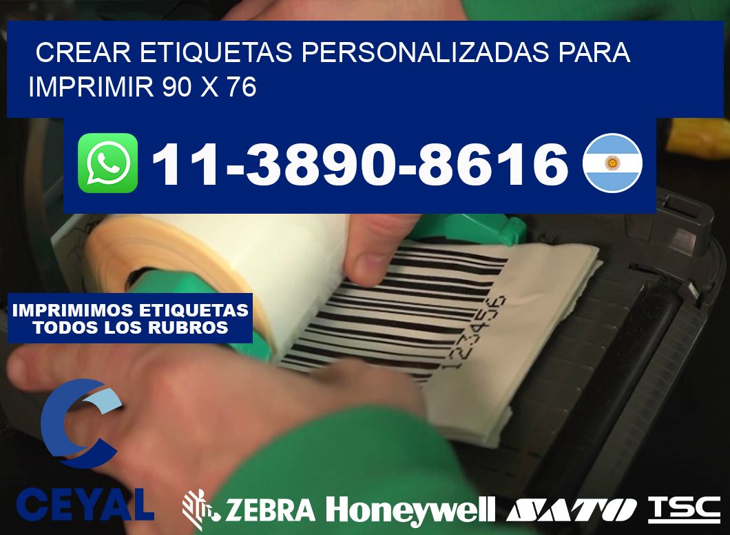 Crear etiquetas personalizadas para imprimir 90 x 76