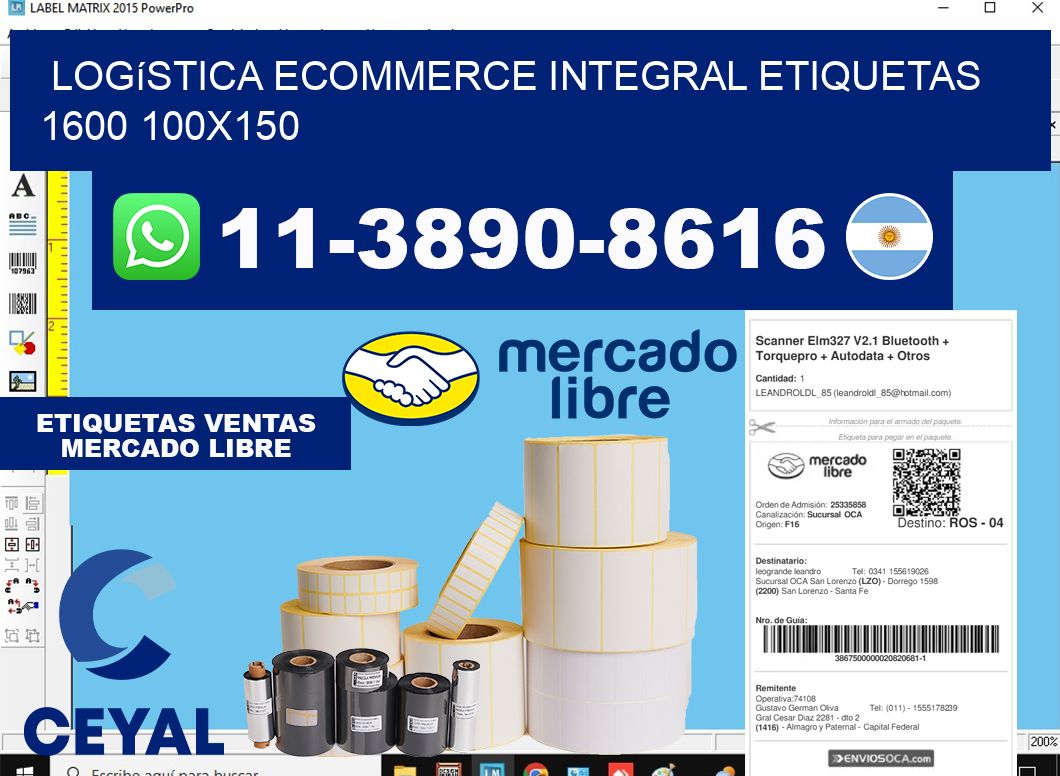 Logística ecommerce integral etiquetas 1600 100x150