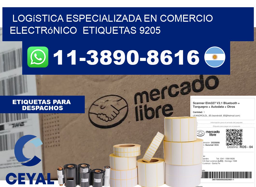 Logística especializada en comercio electrónico  etiquetas 9205