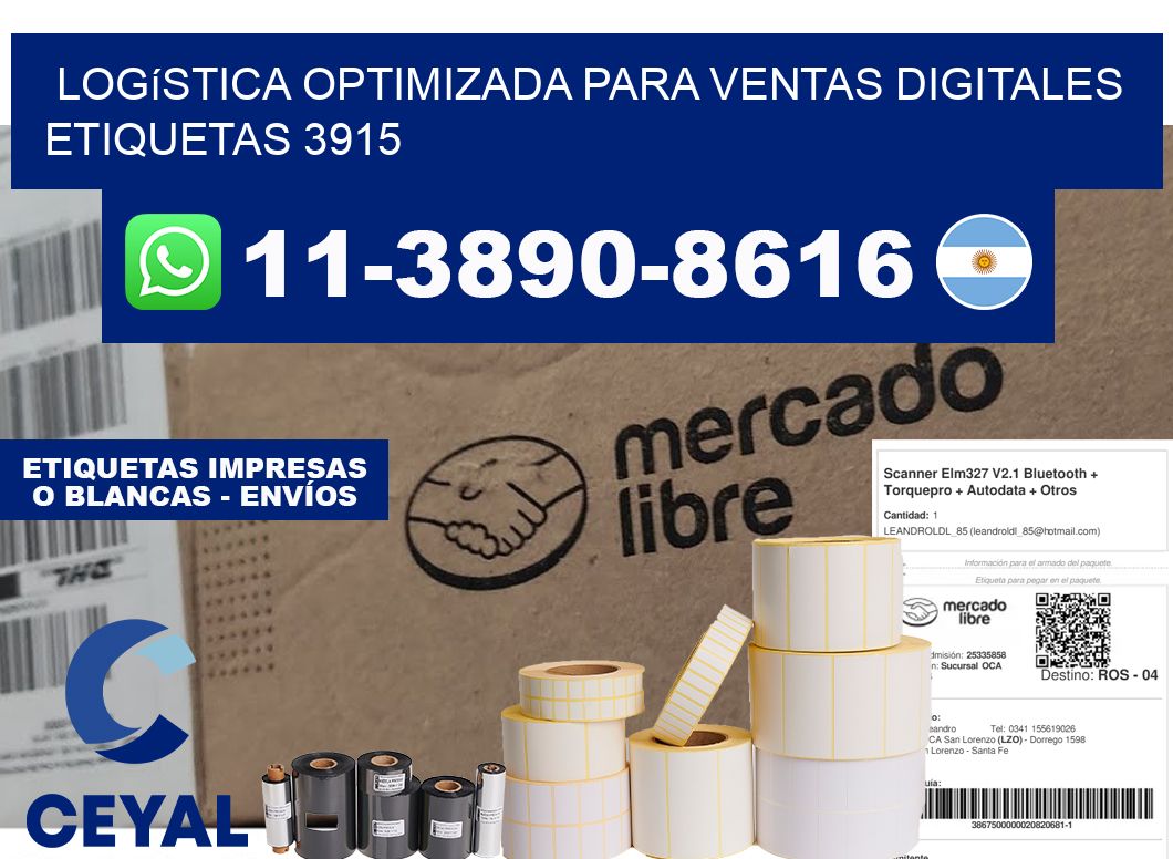 Logística optimizada para ventas digitales  etiquetas 3915