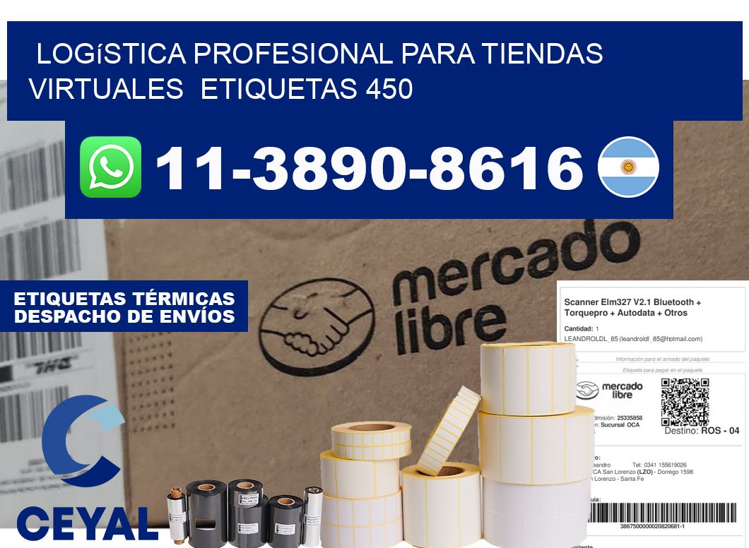 Logística profesional para tiendas virtuales  etiquetas 450