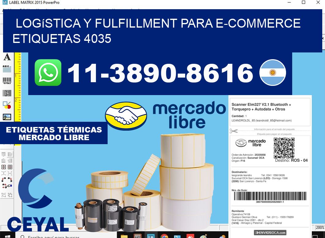 Logística y fulfillment para e-commerce etiquetas 4035