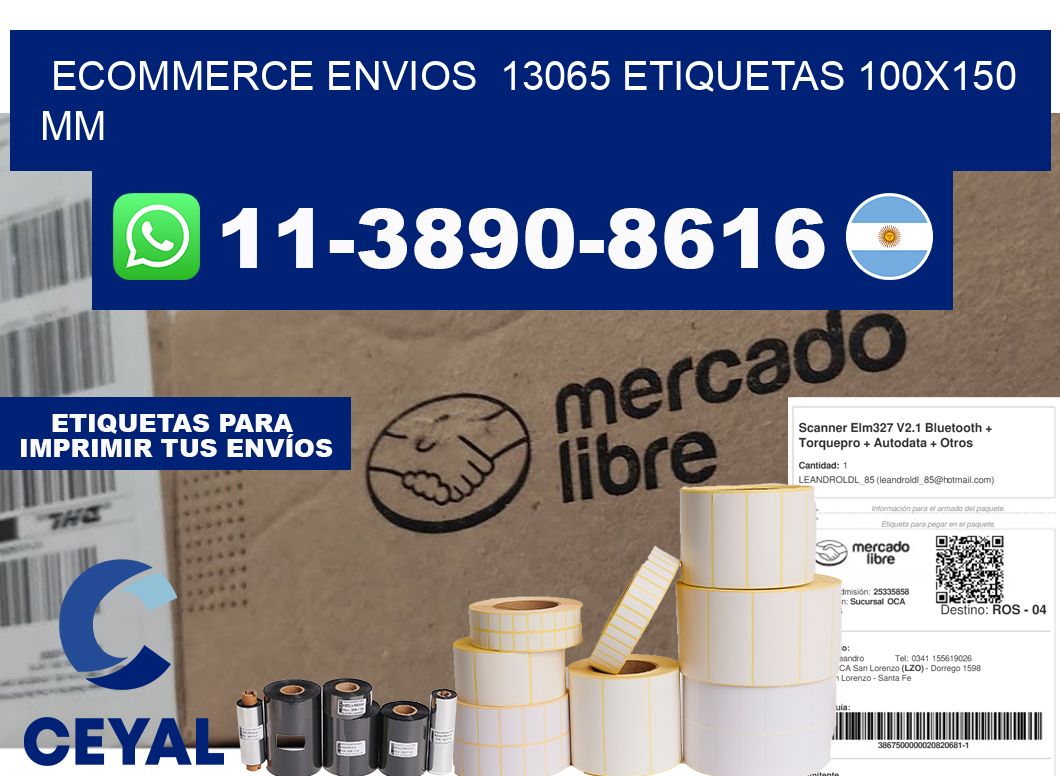 ecommerce envios  13065 etiquetas 100x150 mm