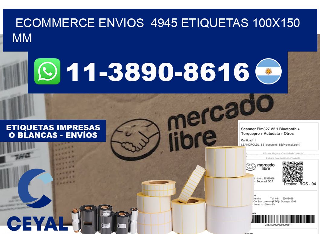 ecommerce envios  4945 etiquetas 100x150 mm