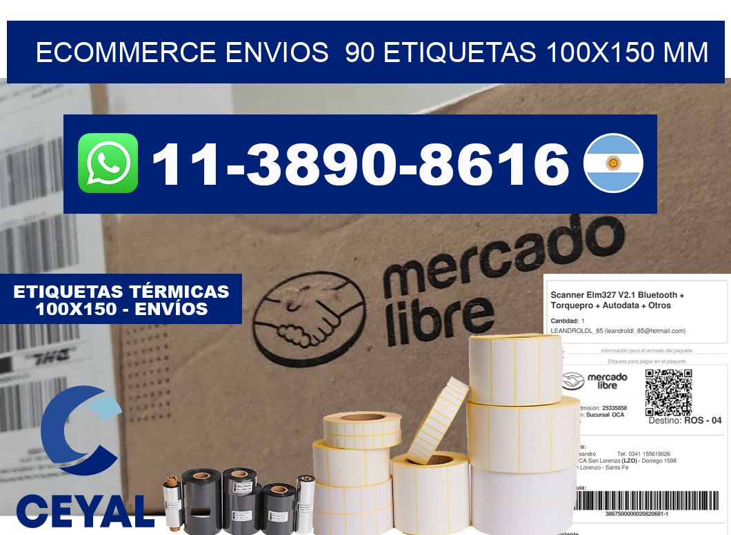 ecommerce envios  90 etiquetas 100x150 mm
