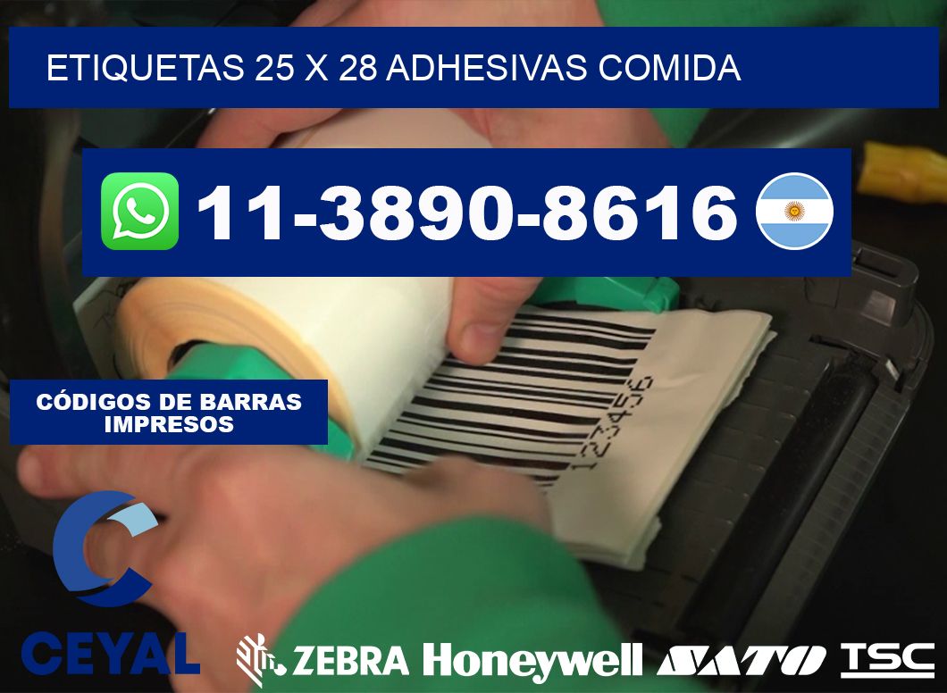 etiquetas 25 x 28 adhesivas comida