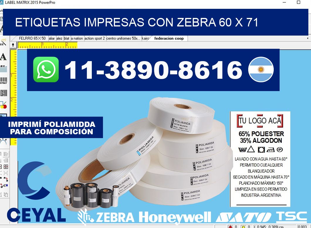 etiquetas impresas con zebra 60 x 71