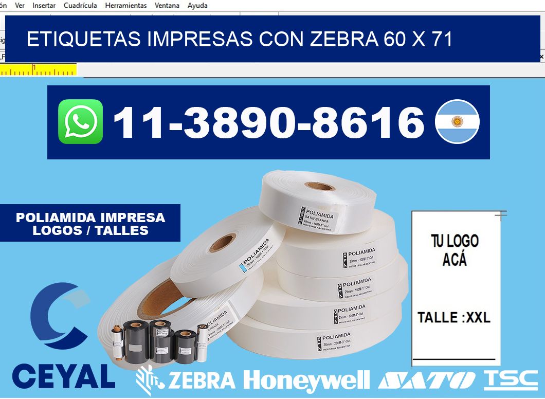 etiquetas impresas con zebra 60 x 71