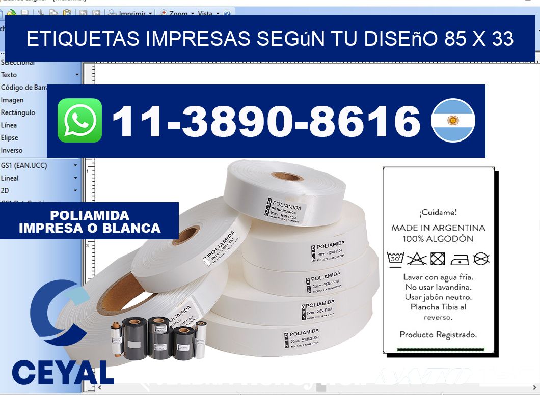 etiquetas impresas según tu diseño 85 x 33