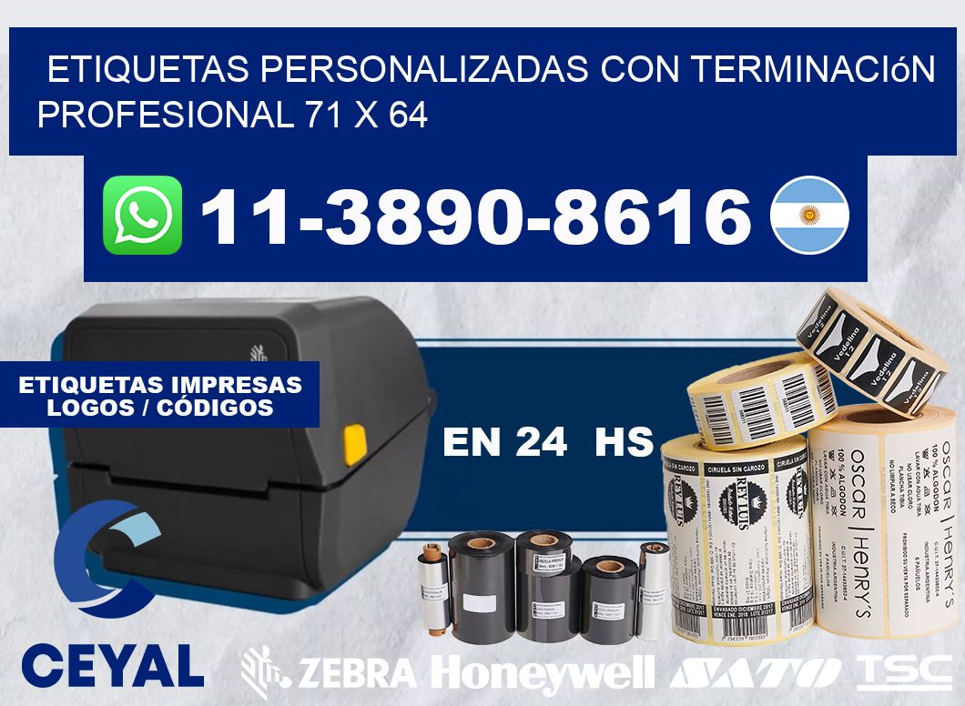 etiquetas personalizadas con terminación profesional 71 x 64