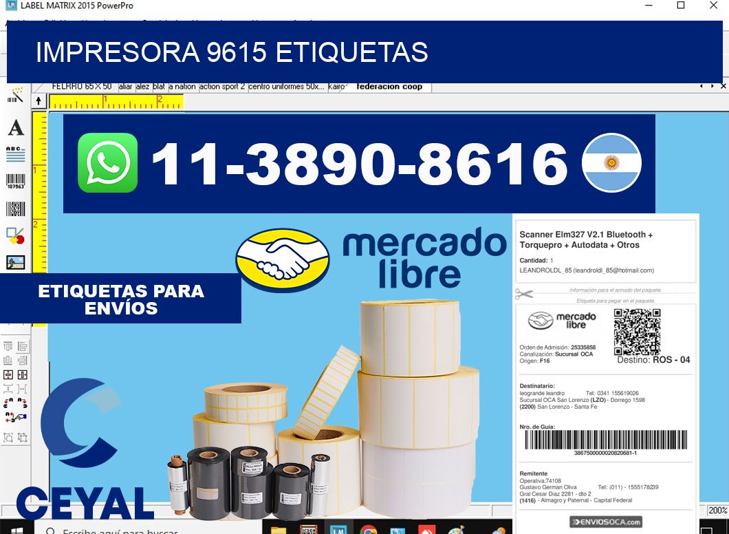 impresora 9615 etiquetas