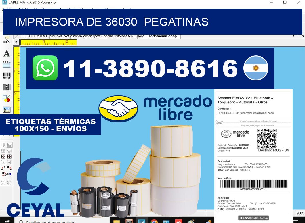 impresora de 36030  pegatinas