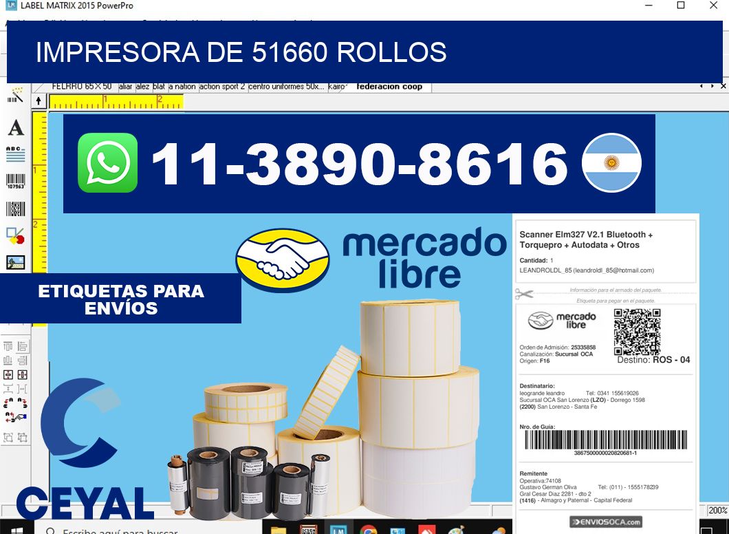 impresora de 51660 rollos